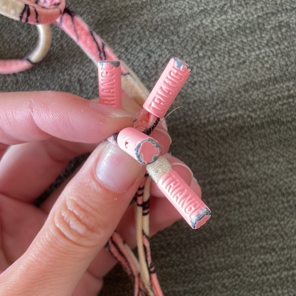Pink Velvet Floral Triangl Bikini - Picture 4 of 5